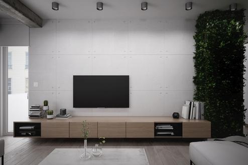 Braunes Hängeboard Wohnzimmer